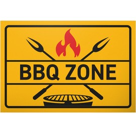 DankeDir! BBQ Zone - 30 x 20 cm Sign - Birthday Gift Door Sign Funny Saying Grill Barbecue - Party Decoration Gift Idea Griller Colleagues Friends Gift for Him Party
