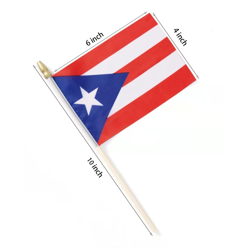 Lebei Puerto Rico Flag Mini Small Puerto Rican Handheld Stick