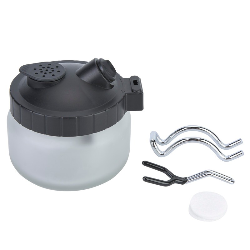Airbrush Cleaning Pot Glass Steel and Plastic Made Paint Cleaning