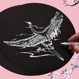 INCAUCA 50pcs Round Craft Paper, 20cm Thick Painting Paper Blank Card Paper Cutouts Circle for Crafts Party Decoration Art Writing Supplies Brown