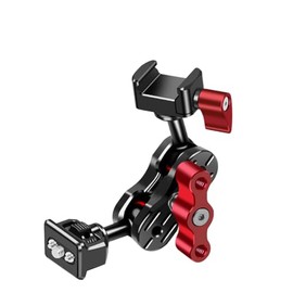 CS PRIORITY Dual Head Magic Arm 20 mm Kugelkopfklemme Kaltschuhhalterung 1/4 Schraube für DSL-Kamerakäfig Fülllicht LED-Mikrofonhalterung für Fotografie-Zubehör (Migic Arm)