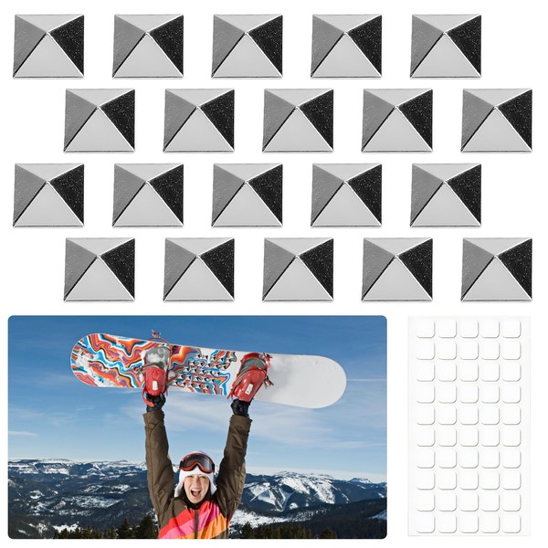 FUYITE 20 Pcs Snowboard Stomp Pads, Self Adhesive Pyramid Studs