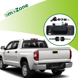 omoZone Tailgate Handle with Rear Camera Hole Liftgate Latch Handle with Key Lock Cylinder Black Fit for 2014-2021 Toyota Tundra 2016-2022 Toyota Tacoma Replaces 69090-0C090 69090-0C091