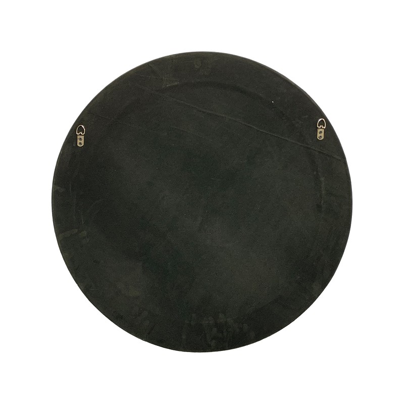 CHLOE's Reflection Vertical Hanging Black-Wood Finish Circle Framed Wall Mirror