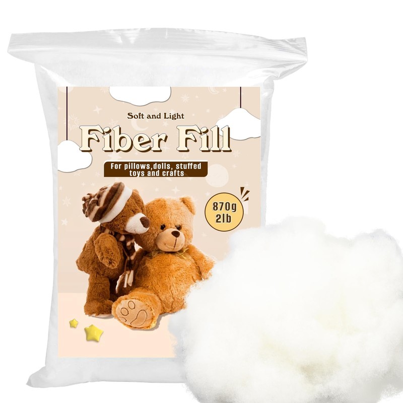 Polyester Fiber Fill, Premium Pillow Stuffing, 2 lb / 906g