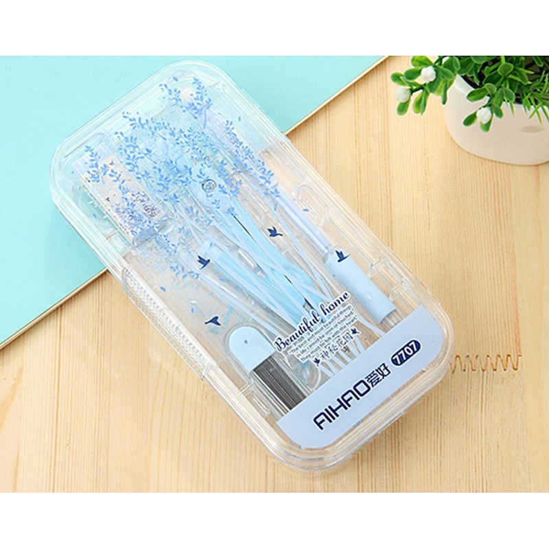 Sun Kea 8 Pcs Geometry Tool Set with Plastic Storage