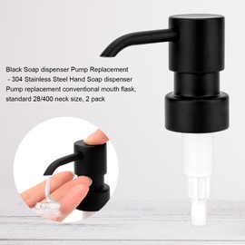 RONGOGH 2 Pack Matte Black Bathroom countertop Stainless Steel Lotion Dispenser Pump (Black), KFA21