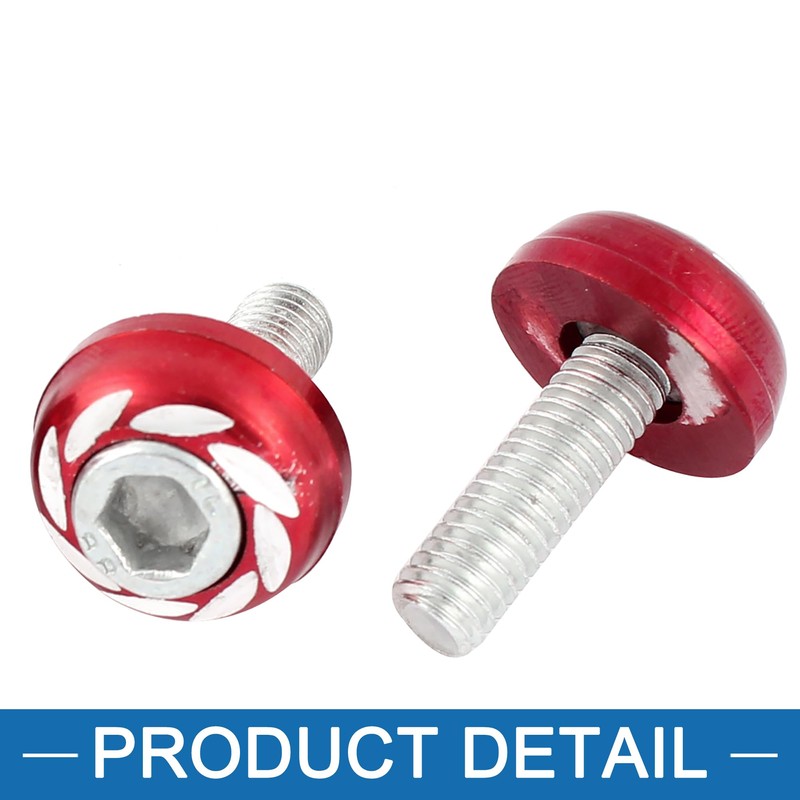 A ABSOPRO Car License Plate Bolt Screw 6mm Thread Round