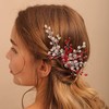 Jumwrit Bridal Hair Comb Red Rhinestone Crystal Wedding Hairpiece for
