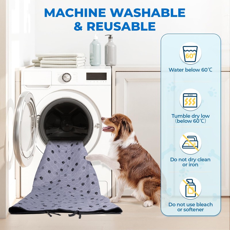 Fostanfly Washable Pee Pads for Dogs, 2 Pack Reusable Super