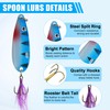 Rooster Bait Tail Spinner Fishing Lures Kit,30pcs Metal Spoon Lures