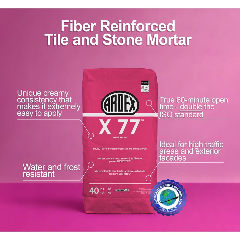 Ardex X77 White Microtec Fiber Reinforced Tile and Stone Mortar
