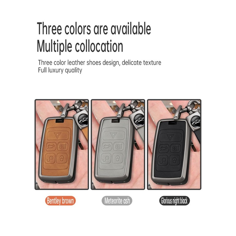 ontto Key Fob Case Metal Key Shell Leather Car Key