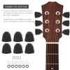 Glomora 6PCS Black Guitar Tuning Pegs - Metal, Small Square