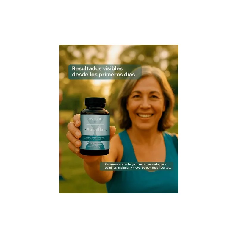Suplemento para Articulaciones Auriva AuraFlx con Glucosamina y Cúrcuma