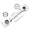 sourcing map Double Box End Reversible Ratcheting Wrench 1/4" x