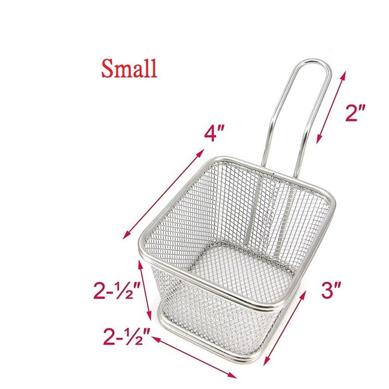 (Small 10cm ) - Stainless Steel Mini Square Fry Basket