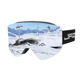 JRZHX Premium Ski Goggles for Men & Women, Anti-Fog Snowboarding Goggles with UV400 Protection (Silver, One Size)