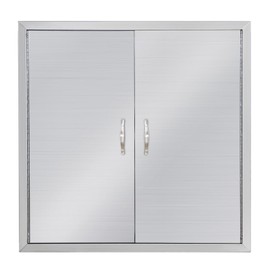 Outdoor Kitchen Doors, 24W x 24H Inch BBQ Double Access Door, Stainless Steel Access Door for BBQ Island, Grilling Station, Outside Cabinet