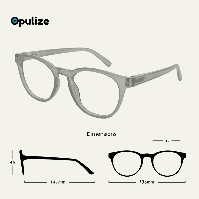 OPULIZE-Blu Retro Blue Light Blocking Gafas de lectura Ice Computer