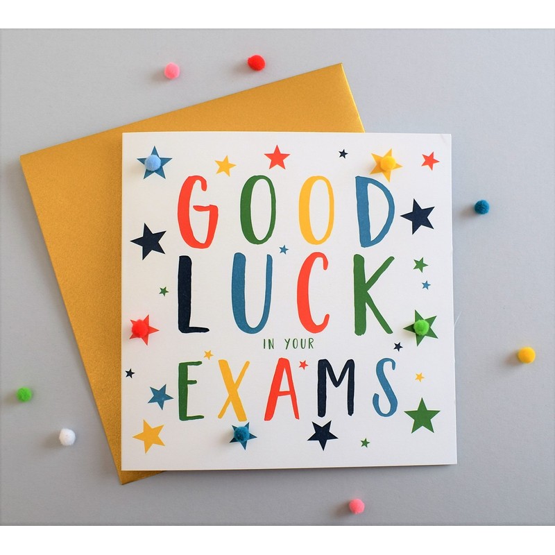 Pom Pom "Good Luck In Your Exams Greeting Card