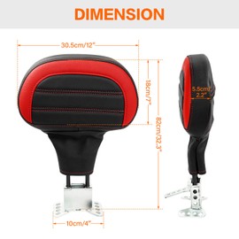 C.C. RIDER Driver Backrest Sissy Pad - Rally Stripe Tuck and Roll Front Driver Rider Backrest Pad Fit for Harley Touring Road King Street Glide Road Glide Electra Glide 2009-2023