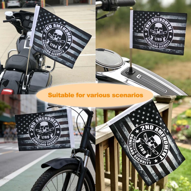 Espear 6''x10'' Flag for Harley Motorcycles, 2nd Amendment Flags, Double-Sided