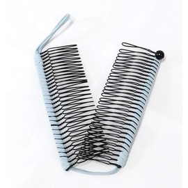GETAGOTA Adjustable Banana Hair Clip Comb Clips for Women Stretch Ponytail Holder Accessory Double Combs Thick Curly Hair Grip Styling Maker Tool Clip Classic Clincher for Girls and Womens (sky)