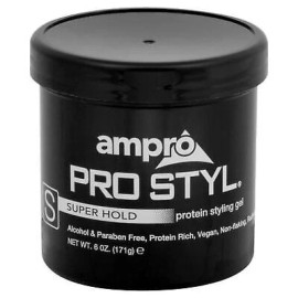 Hair Styling Gel Ampro Pro Style Super Hold Protein Styling Gel, 6 oz