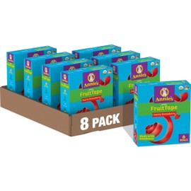 Annie's Organic Fruit Tape, Swirly Strawberry, Non-GMO and Organic Fruit Flavored Snacks, 6 Rolls, 4.5 oz (Pack of 8)
