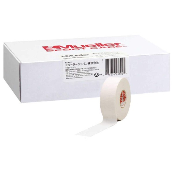 Mueller 51225 White Tape, Non-Stretch Cotton Tape, White Pro Athletic Tape, 25mm Wide, 12 Meters, Tape Length, 12 Pack, Hand Cut Edge Construction, Latex Free (Synthetic Rubber) for Hands, Fingers,