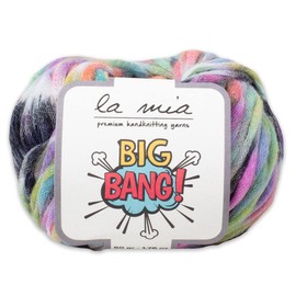 1 Ball La Mia Big Bang Variegated Yarn, 13% Wool 54% Acrylic 33% Polyamide, 1.76 Oz (50g) / 136 Yrds (125 m), Worsted, Variegated Purple - LBB02