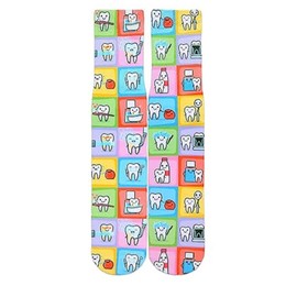 Benefeet Sox Mens Funny Crazy Dental Socks Teeth 3D Printed Crew Socks Tooth Socks Dentist Socks Unisex Boys Cool Funky Design Novelty Cartoon Graphic Socks Fun Patterned Athletic Socks Dentist Gifts