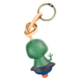 TiCKandPiCK Universe Vegan Leather Charm Keychain - Hand-Sewn Bag Charm for Car, Backpack Decoration, Gift for Women Men Kids, Ailen 01, Small