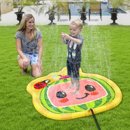 CoCoMelon Splash Pad, Outdoor Play Mat, Sprinkler for Kids and Baby Pool for Learning, Toddler Sprinkler Pool, 48" Outside Water Toys, Outdoor laymat for Babies and Toddlers