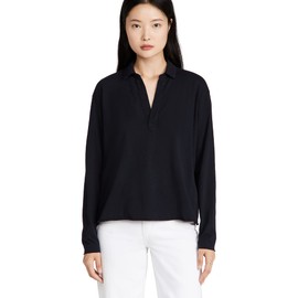 Frank & Eileen Women's Popover Henley Tee, British Royal Navy, Blue, S