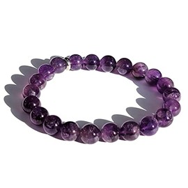 Purple Amethyst Crystal Chakra Bead Stretch Bracelet Jewelry Anxiety Stress Relief Gift for Her Women 8mm