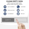 Dishwasher Magnet Clean Dirty Sign, Premium Stainless Steel Clean Dirty