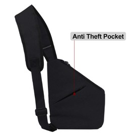 MAYMOONER Mens Sling Chest Bag Anti Theft Crossbody Shoulder Bag Lightweight Daypack for Outdoor Sport Travel Hiking Color Black