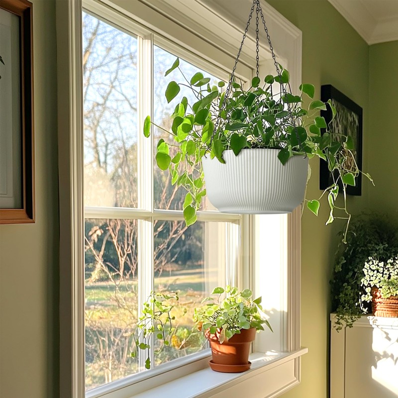 T4U 12 Inch Large Hanging Planters for Indoor Plants, 2