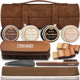 Leather Shoe Polish Kit For Men - 13 PC Shoe Shine Kit, Leather Boot Care, Shoe Care Kit As Birthday Anniversary Gift For Cool Men Women Him Her Friend Parent Husband