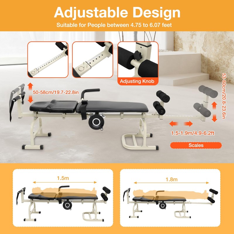 Cervical Spine Stretcher Machine,Multifunctional Traction Table,Traction Bed Folding Massage Bed,
