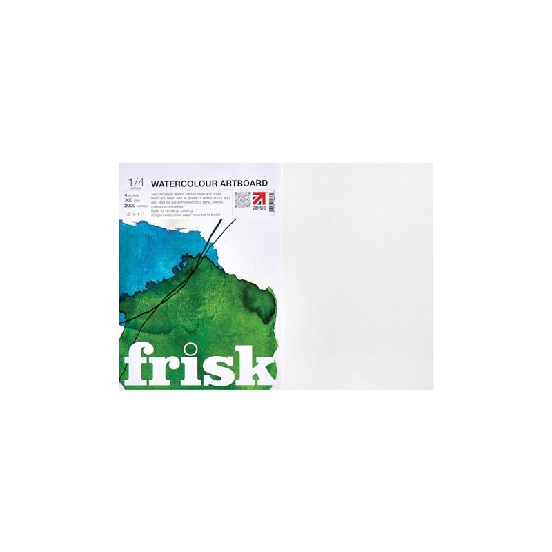 Frisk Watercolour Artboards, Paper, White, 1/4 Imperial (280 x 380mm)