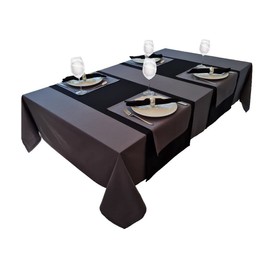 Lemos Home High-Quality Table Runner Table Linen Made from 100% Cotton Collection Concept, Choice of Colours and Sizes (Table Runner - 30 x 100 cm, Black)