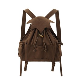 KUOIN Medieval Drawstring Backpack, Vinatge LARP Camping Renaissance Costume Accessories, Brown, One Size, Medieval