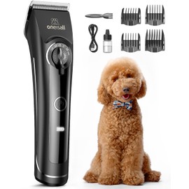 oneisall Dog Clippers for Grooming Doodles Poodles Thick Curly Hair,Low Noise Heavy Duty Dog Grooming Kit with Detachable Metal Blades