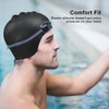 Unisex Silicone Swimming Cap with 3D Ear Protection, Keep Hair