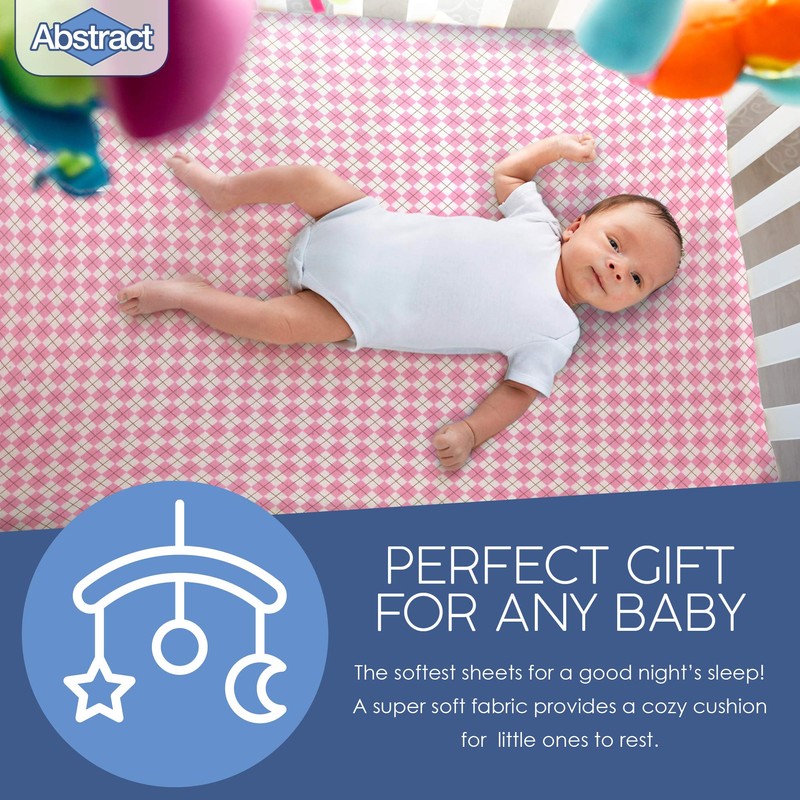 (60cm x 100cm (MINI CRIB), Argyle Pink) - Crib Sheet