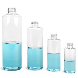 Unbranded New 2 Oz. Plastic Clear Cylinder Bottles with white Dispensing cap  10 PACK