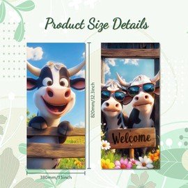 Peacoblue Wheelie Bin Stickers 2 Sheets Funny Cow Sticky Dustbin Stickers Decals, 15in x 32in Waterproof Self Adhesive Large Wraps for Trash Cans Bins Driveway Garden Outdoor Indoor Patio Decoration